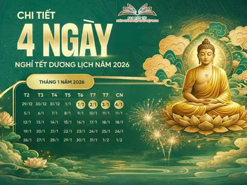 Thông báo nghỉ Tết dương lịch năm 2026 của Ban Biên Tập Niên Giám Phật Giáo Việt Nam